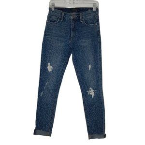 Lucky Brand Jeans Womens 4 27 Bridgette Skinny Leopard Denim Cotton Casual
